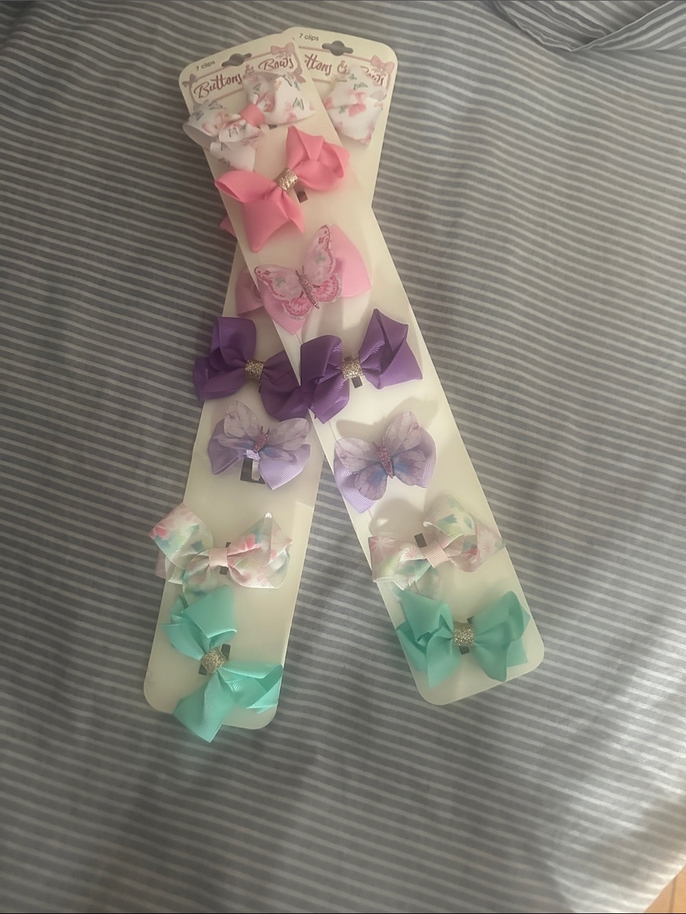 Kids Pastel Hair Bow Set - Pink, Purple & Teal